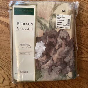 NWT CROSCILL CASSIS CHAMBORD FLORAL AMETHYST BLOUSON VALANCE DRAPE 88" X 15" NEW